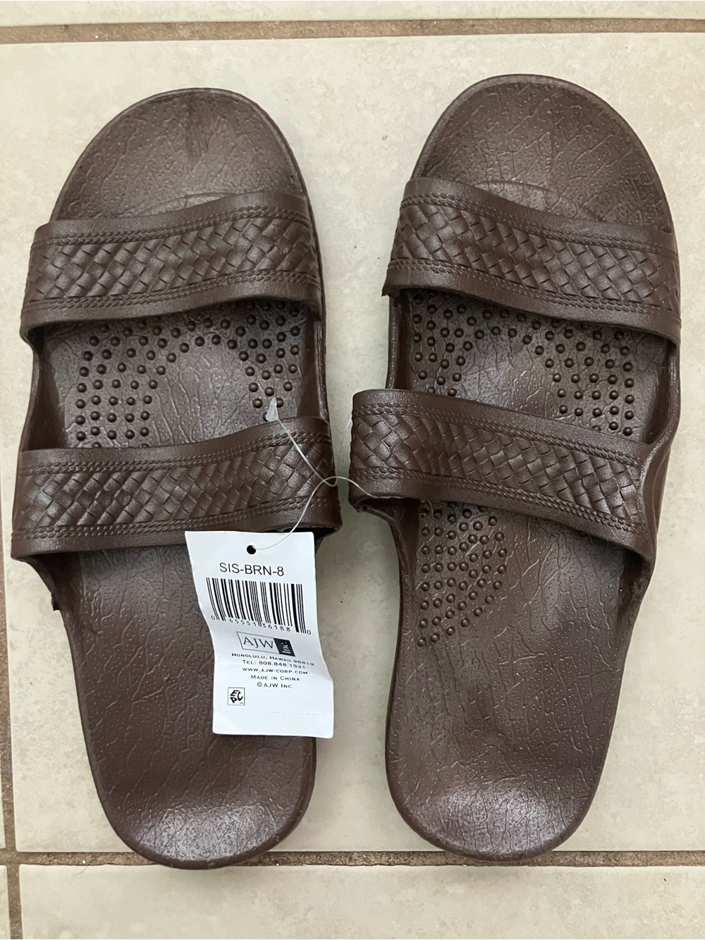 Pali Hawaii Brown Dual-Strap Women's Slide Sandals